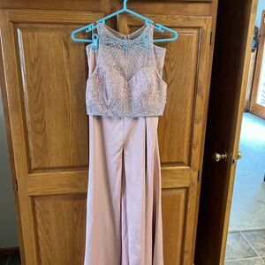 Elegant Pink Beaded Gown